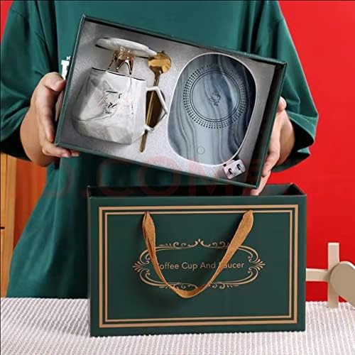  Coffee Mug Wamer, Beverage Warmer,Lovely Ins Coffee Cup With Warmer Set, Auto On/Off Gravity-Induction Coffee Tea Water Milk Warmer With Mug For Office Home Use(Crown Pink)