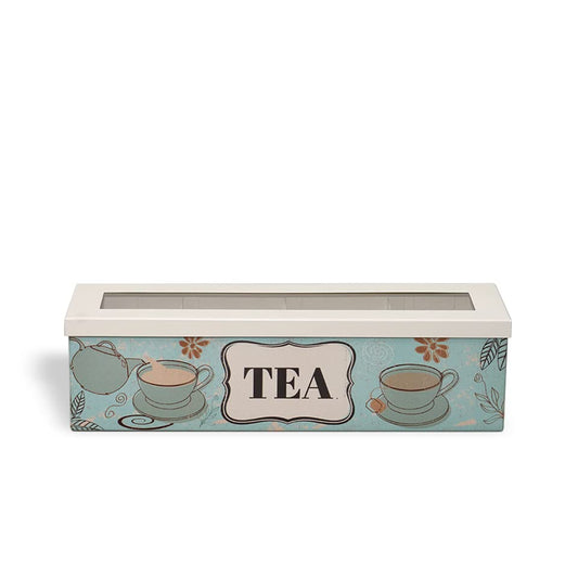  Ea Bag Organizer Box - Steel Storage Sets For Tea Organization, 4 Compartments For Approximately 40 Bags, Decoration Chest, Gifts For Mom & Dad - Bistrô Collection - Beige & Black - GEGUTON