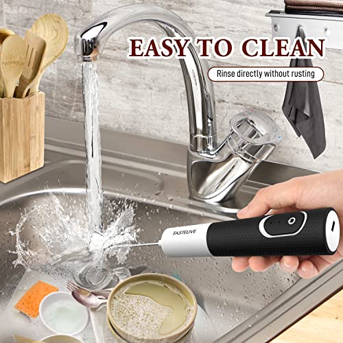  Rechargeable Milk Frother Handheld Electric Whisk USB Charging Foam Maker With Silicone Handle Portable Milk Foamer For Coffee Latte,Hot Chocolate, Matcha,Milkshake Included USB Cable And Stand