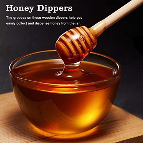  Wood Honey Dipper Sticks - Searea 100Pcs 3Inch Wooden Honey Dipper Stick Wooden Syrup Dippers Honeycomb Sticks Perfect For Drizzling Honey,Maple Syrup,Chocolate, Caramel,Honey Spoons