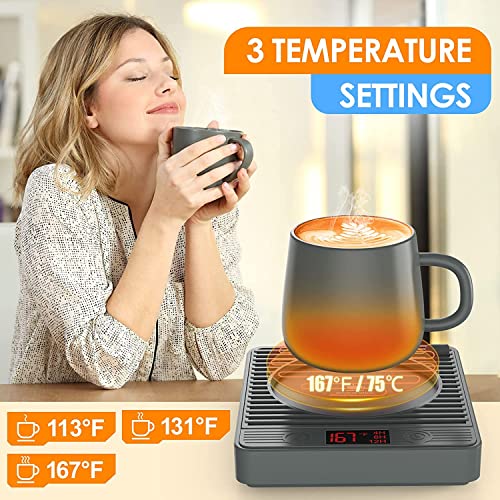  Coffee Mug Warmer, Candle Warmer With Timer And 3 Temp Settings, Coffee Cup Warmer For Desk With Auto Shut Off, Smart Electric Cup Warmer For Heating Coffee, Beverage, Milk, Tea, And Hot Chocolate