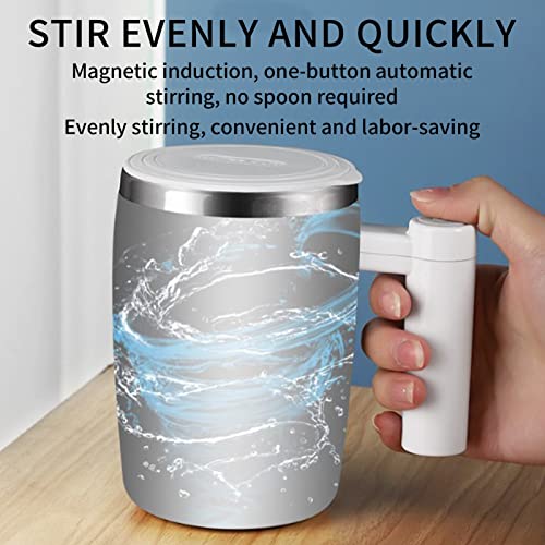  Auto Stirring Mug Coffee Cup Rechargeable Automatic Magnetic Stirring Coffee Mug Auto Self Mixing Stainless Steel Cup For Coffee (Color : Black)