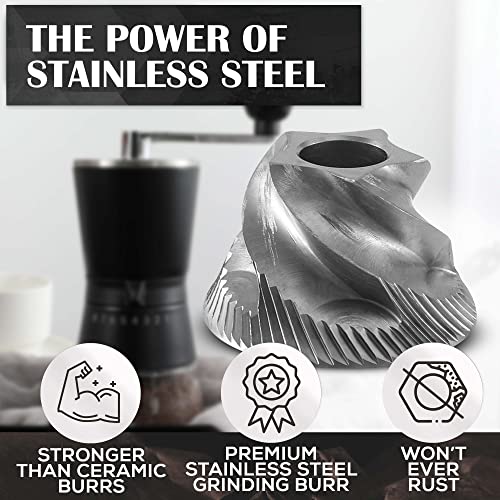  Manual Coffee Grinder With 8 Adjustable Coarseness Settings, Hand Crank Coffee Mill With Stainless Steel Burr, French Press, Pour Over, Drip Coffee
