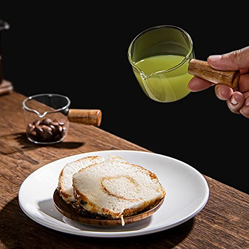  2 Pieces Double Spout Espresso Shot Glass, Coffee One Spouts Glass Espresso Measuring Glass, Glass Replacement Carafe With Handle For Milk Coffee Espresso Maker (Size : 100ml)