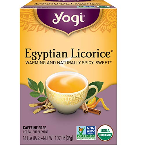  Tea - Egyptian Licorice Tea (6 Pack) - Warming And Naturally Spicy Sweet - Soothing And Caffeine Free - 96 Organic Herbal Tea Bags