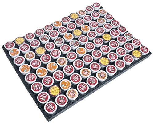  Foam Fits K-Pods In Drawer Organizer. Fits Keurig Coffee Pods - Fits Most Drawer Sizes