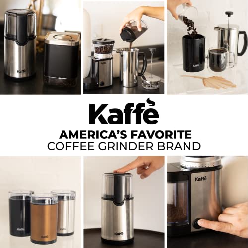 Kaffe E Handheld Milk Frother Whisk With Stand. Stainless Steel Battery Operated Electric Foamer (Stainless Steel)