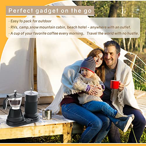  Espresso Machine,Portable Espresso Coffee Maker And Cappuccino Latte Machine With Milk Frother,Espresso Maker With Steamer,2 In 1 Moka Pot For Home,Office And Travel,2-3 Cups,Aluminum