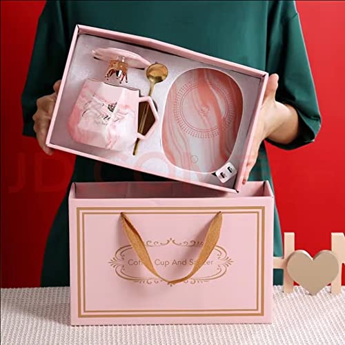  Coffee Mug Wamer, Beverage Warmer,Lovely Ins Coffee Cup With Warmer Set, Auto On/Off Gravity-Induction Coffee Tea Water Milk Warmer With Mug For Office Home Use(Crown Pink)