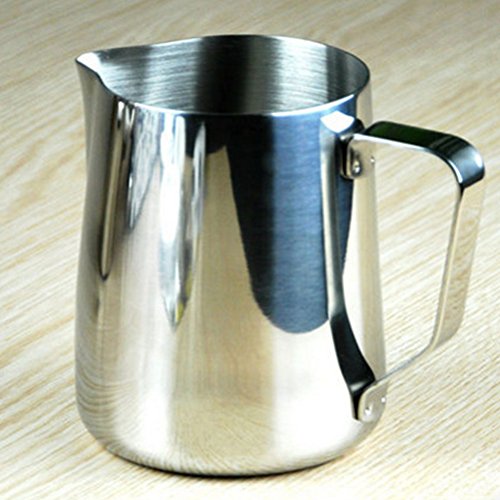  Frothing Pitcher Stainless Steel Milk Pour Pot Cup Mug 350ml (Silver)