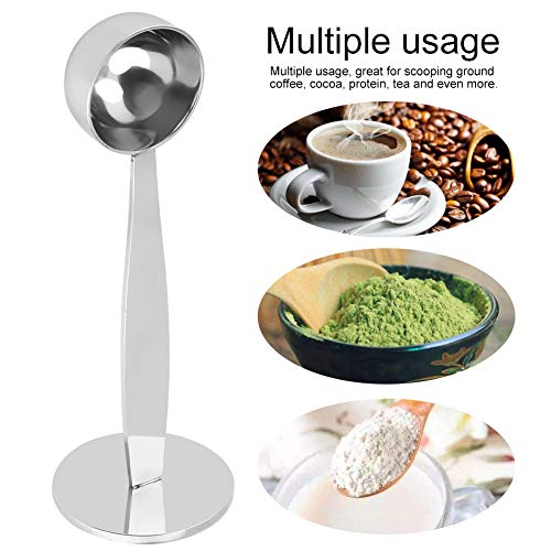  Pomya Two-in-one Coffee Spoon Bean-Powder Presser, Dual-purpose Espresso Tamper And Coffee Measure Spoon Stainless Steel Tamping Measuring Coffee Bean Powder Spoon Scoop