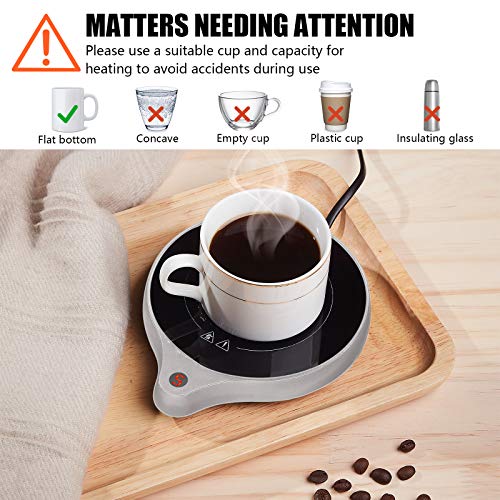  Coffee Mug Warmer And Office Warmer, Electric Beverage Warmer With 5 Temperature Settings, Coffee Warmer For Cocoa Milk Milk, Auto On/Off Gravity-Induction Mug Warmer For Office Desk Use