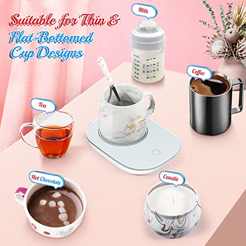  Coffee Mug Warmer, Candle Warmer Plate With Auto Shut Off, Coffee Warmer With Mug Set For Women, Smart Temperature Control With 55℃/131℉, Electric Heated Coffee Cup Warmer For Desk