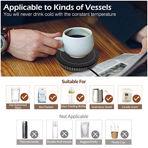  Candle Warmer Plate: YISH Candle Wax Warmer With 3 Temperature Setting, Coffee Mug Warmer For Desk With Auto Shut Off, Electric Coffee Cup Warmer Beverage Warmer