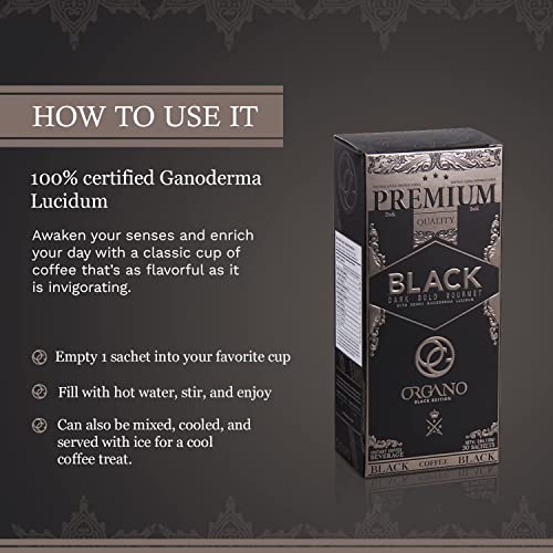  2 Box Organo Gold Gourmet Black Coffee, Organic 100% Certified, 105g - 30 Bags (3.5g)