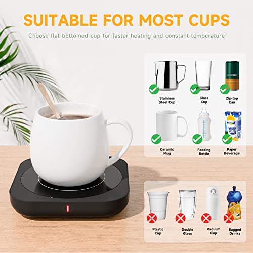  Coffee Mug Warmer Smart Cup Warmer With 3 Temperature Settings Electric Beverage Warmer Plate Auto Shut Off, Coffee, Tea And Milk Warmer For Office Home Desk Use (Cup Not Included)