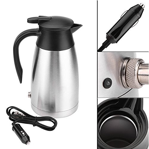  1000ML Car Electric Kettle, Water Heater Bottle 12/24V Heating Boiler 304 Stainless Steel Mug Kettle For Travel Camping Lorry Truck-Food-Grade