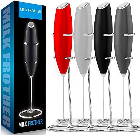 GENERIC Milk Frother Handheld Foam Maker For Lattes – Whisk Drink Mixer For Coffee, Electric Mini Foamer For Cappuccino, Frappe, Matcha, Hot Chocolate & More ( Grey)