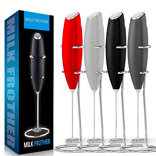 GENERIC Milk Frother Handheld Foam Maker For Lattes – Whisk Drink Mixer For Coffee, Electric Mini Foamer For Cappuccino, Frappe, Matcha, Hot Chocolate & More ( Grey)