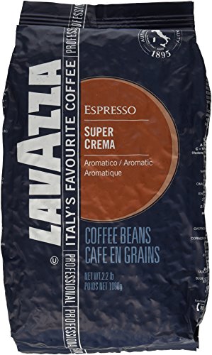 LAVAZZA Super Crema Espresso Medium Roast Whole Bean Coffee, 2.2-pound Bag 2-pack