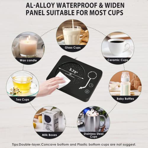  Ug Warmer - Coffee Mug Warmer For Desk - Auto Shut Off Coffee Warmer With 2-12Hrs Timer And 3 Temperature Setting, Portable Cup Warmer For Beverage, Coffee, Milk, Tea, Candle Wax, Ideal Xmas Gift