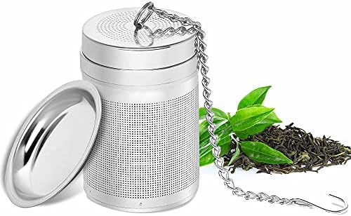 Tea Infuser, Tea Strainer Fine Mesh Tea Filter 304 Stainless Steel Honeycomb Design With Extended Chain Hook To Brew Loose Leaf Tea Small 210601-2