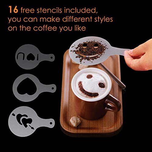  EBRE Electric Milk Frother, Handheld Rechargeable 3 Speed Foam Maker Blender Mixer With Durable Stainless Stand For Coffee, Latte, Cappuccino, Hot Chocolate, Black