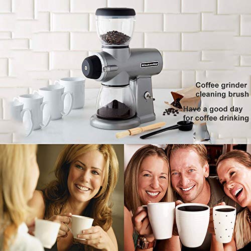  Coffee Grinder Cleaning Brush + Coffee Brush Wood Handle & Natural Bristles Pastry Brush