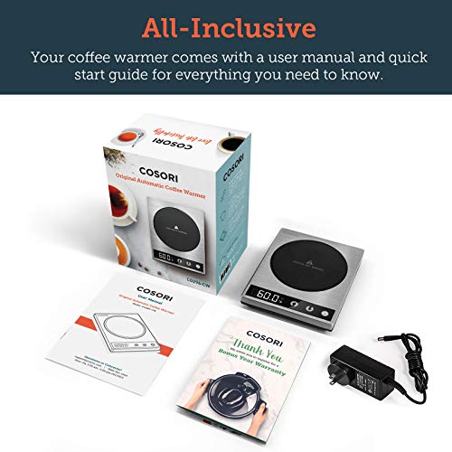  Mug Warmer & Coffee Cup Warmer For Desk Coffee Gift, Beverage Heater For Home And Office Use, Pressure Sensor Technology, Auto Shut Off, Digital Temp Control, 77-194℉, Silver