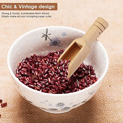 GENERIC 5/10pcs/set Mini Salt Spoons Wooden Scoop Coffee Tea Scoops Honey Coffee Condiment Salt Sugar Tea Spoon(5pcs)