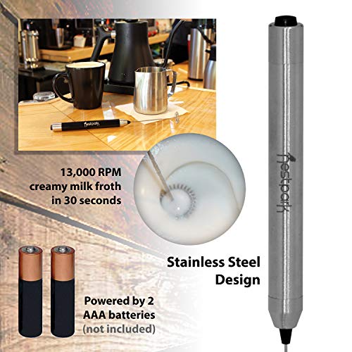 Portable Drink Mixer And Milk Frother Wand - Small Hand-Held Mini Mixer Electric Stick Blender - Bulletproof Keto Coffee Blender Rapid Emulsifier - Cordless And Battery Operated