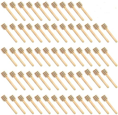  100 Pack Mini 3 Inch Portable Wooden Honey Dipper Sticks For Honey Jar Dispense Drizzle Honey, Wedding Party Favors