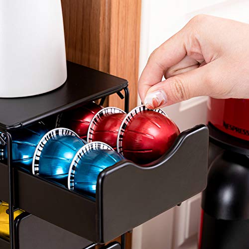  Ship For Nespresso Pod Holder Drawer Large Mullti Tier Coffee Pod Holder Vertuo (3 Tier (60Pods))