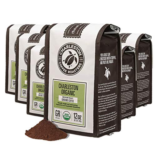  | Specialty Organic Ground Coffee | Hand Picked, Premium Slow Roast (Charleston Organic, Medium Roast) 12oz