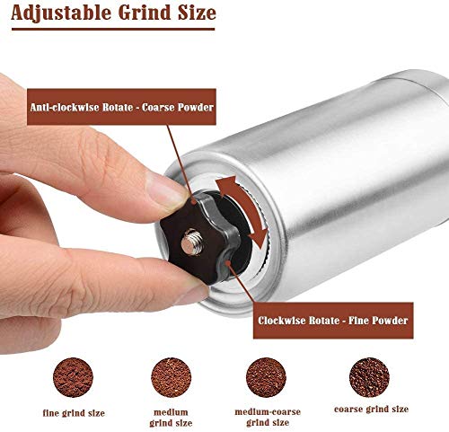  Manual Coffee Grinder, Portable Hand Coffee Grinder With Adjustable Setting, Conical Burr Mill Stainless Steel Coffee Grinder For Drip Coffee,French Press, Press Used In Home And Travel