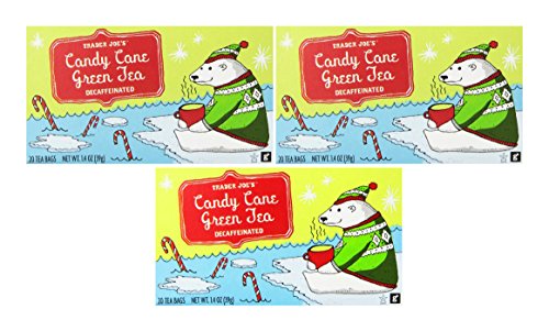  Candy Cane Green Tea Decaffeinated - 3 Boxes (Total Of 60 Tea Bags)
