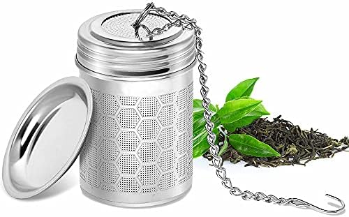  Tea Infuser, Tea Strainer Fine Mesh Tea Filter 304 Stainless Steel Honeycomb Design With Extended Chain Hook To Brew Loose Leaf Tea Small 210601-2