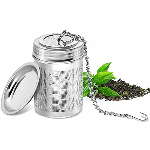  Tea Infuser, Tea Strainer Fine Mesh Tea Filter 304 Stainless Steel Honeycomb Design With Extended Chain Hook To Brew Loose Leaf Tea Small 210601-2