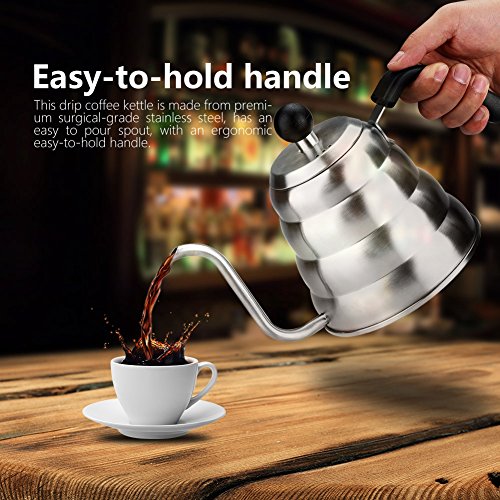 Gooseneck Kettle, 1.2L 304 Stainless Steel Tea Kettle Drip Kettle Home Pour Over Coffee & Tea Kettle