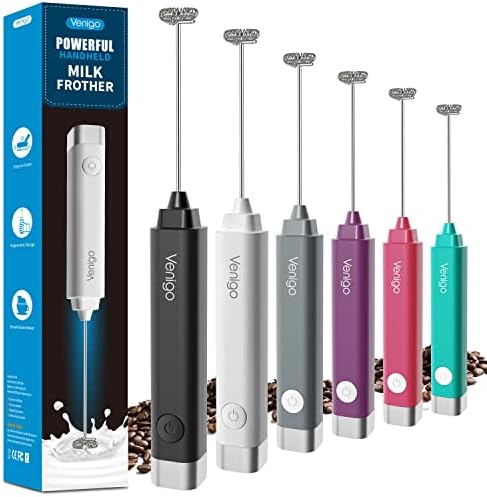  Handheld Milk Frother, Battery Operated Electric Foam Maker And Mixer For Drinks, Perfect For Bulletproof Coffee, Matcha, Cappuccino, And Hot Chocolate (Black)