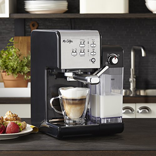 Mr. Coffee® Espresso And Cappuccino Machine, Programmable Coffee Maker With Automatic Milk Frother And 19-Bar Pump, Stainless Steel