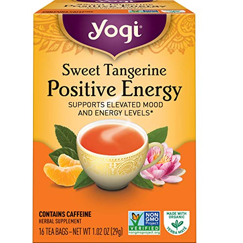  Tea - Sweet Tangerine Positive Energy Tea (6 Pack) - Supports Elevated Mood And Energy Levels - With Black Tea And Green Tea Extract - Contains Caffeine - 96 Organic Tea Bags