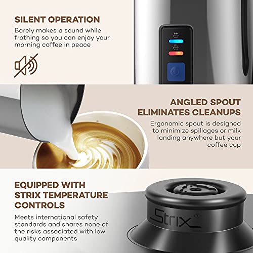 GENERIC Milk Frother, Electric Milk Steamer Foam Maker, Automatic Hot And Cold Milk Frother Warmer For Cappuccino, Hot Chocolates, Coffee, Latte, Stainless Steel, Non-Stick Interior, Heater With Strix Control