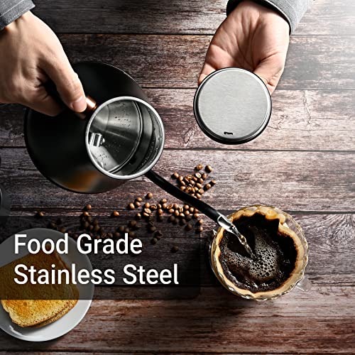  Electric Kettle Gooseneck Water Kettle Stainless Steel Tea Kettle Water Boiler Fast Heating, Auto Shut Off, 27 Ounce, 1000W, Matte Black