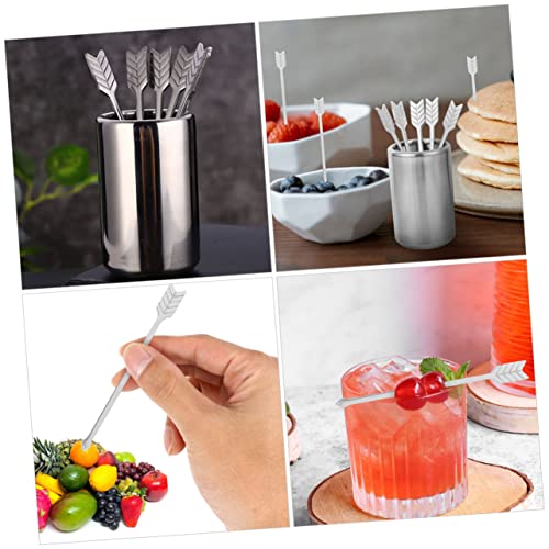  1 Set Concentrated Coffee Mini Coffee Glass Stir Sticks Ice Tea Spoon Salad Forks Condiment Spoon Coffee Stirrer Holder Stir Sticks For Cocktails Stainless Steel Coffee Stir Sticks