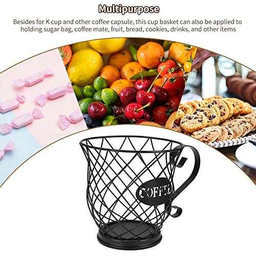  AOZBZ Coffee Pod Holder, Coffee Pod Organizer, Coffee Pod Storage Cup, K Cup Holder Coffee Storage Basket For Home Cafe Hotel (L Size)