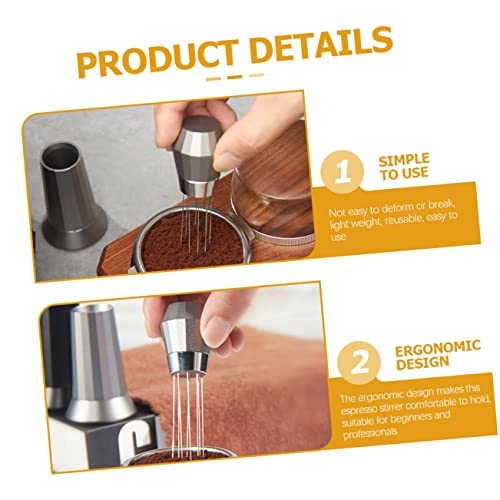  Baluue 5pcs Coffee Diffuser Stainless Steel Whisk Coffee Espresso Hand Mixer Beaters Egg Blender Coffee Distribution Stirrer Espresso Coffee Tamper Espresso Distributor Espresso Stirrer