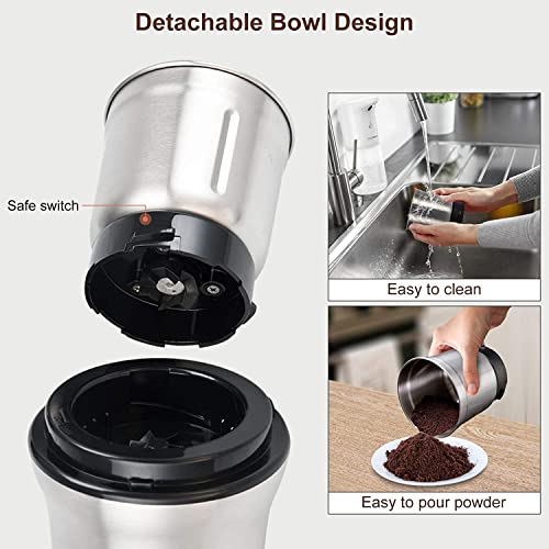 Alpina Lpina Coffee Wet And Dry Spice Grinder, Small, Silver