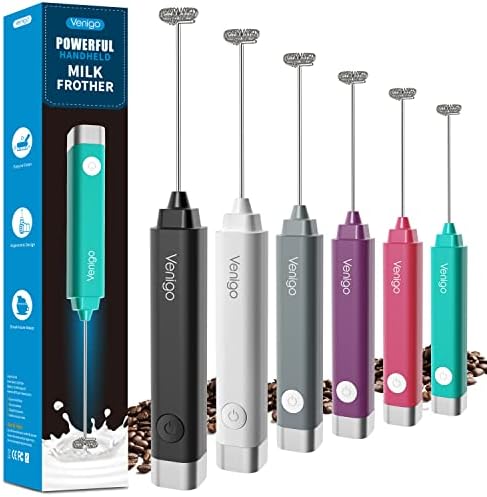  Handheld Milk Frother, Battery Operated Electric Foam Maker And Mixer For Drinks, Perfect For Bulletproof Coffee, Matcha, Cappuccino, And Hot Chocolate (Black)