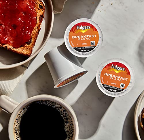  Folgers Breakfast Blend Mild Roast Coffee, 128 Keurig K-Cup Pods